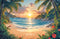 Kate Plage Coucher de soleil Fleurs Tropical Toile de fond conçue par Emetselch - Kate Backdrop FR