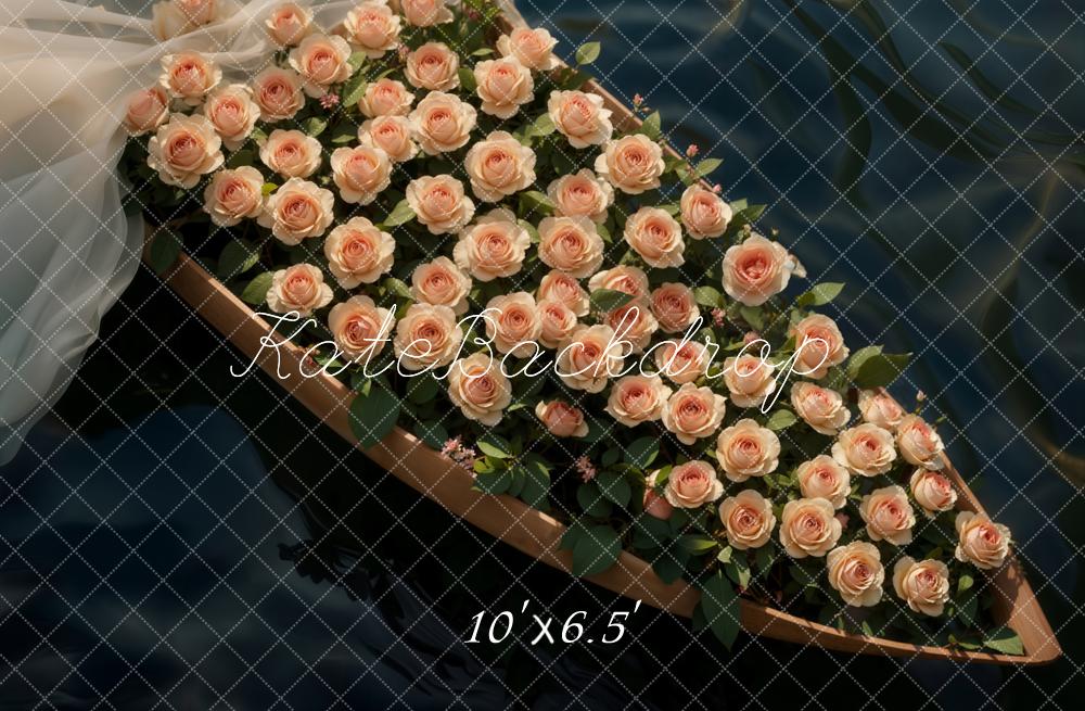 Kate Lac Fleurs Bateau Roses Toile de fond conçue par Emetselch - Kate Backdrop FR