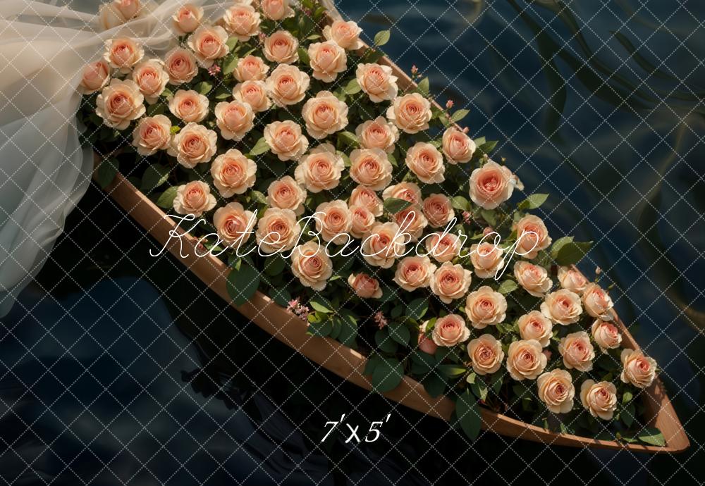 Kate Lac Fleurs Bateau Roses Toile de fond conçue par Emetselch - Kate Backdrop FR