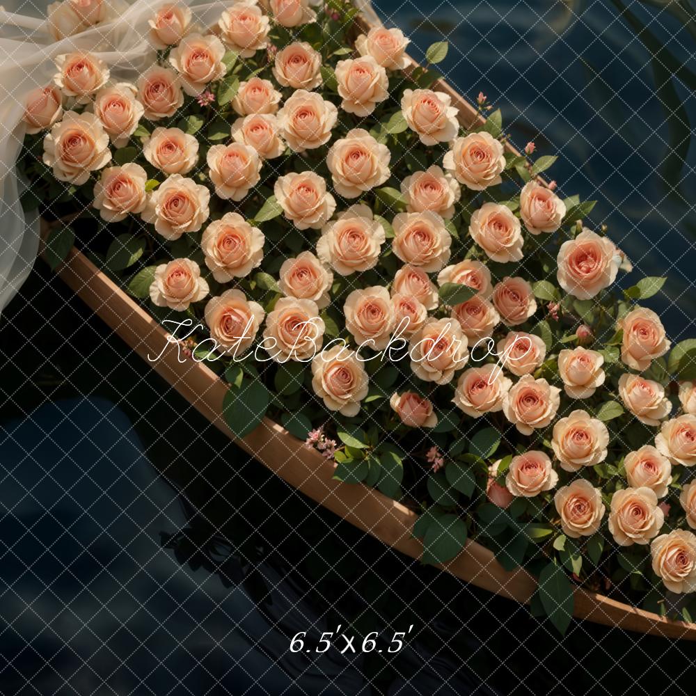 Kate Lac Fleurs Bateau Roses Toile de fond conçue par Emetselch - Kate Backdrop FR