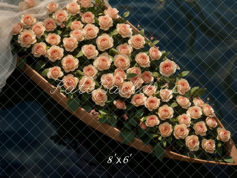 Kate Lac Fleurs Bateau Roses Toile de fond conçue par Emetselch - Kate Backdrop FR