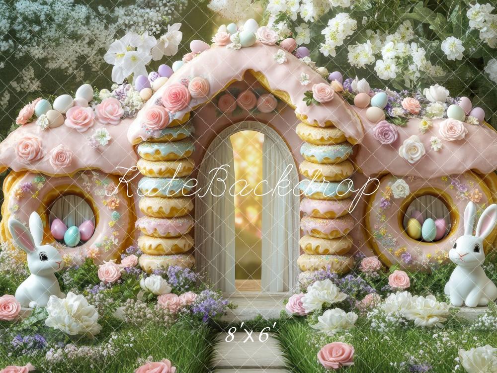 Kate Pâques Beignets sucrés Maison Extérieur Toile de fond conçue par Mini MakeBelieve - Kate Backdrop FR
