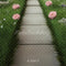 Kate Prairie Vert Fleurs Chemin Sol Toile de fond conçue par Mini MakeBelieve - Kate Backdrop FR