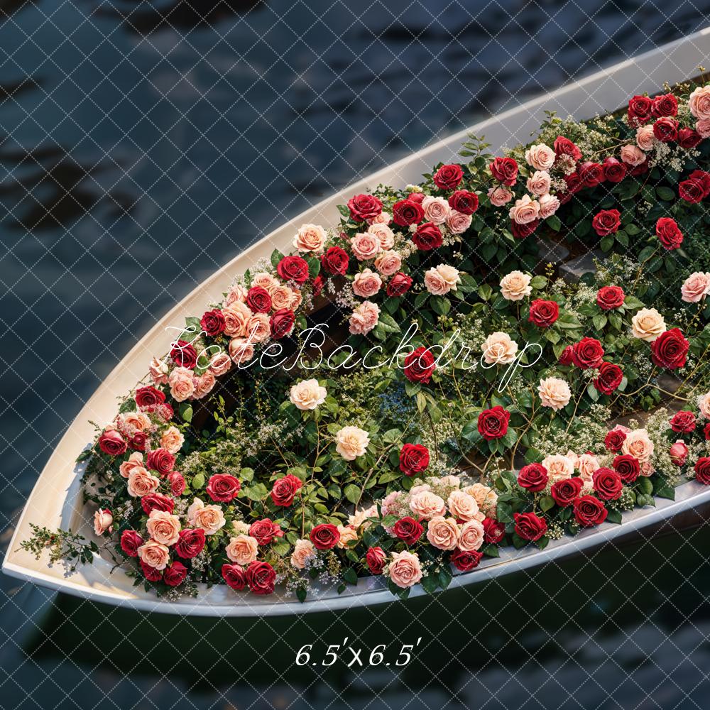 Kate Bateau Fleurs Roses Romantique Bébé Toile de fond conçue par Emetselch - Kate Backdrop FR