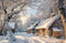 Kate Hiver Neige Village Arbres Toile de fond conçue par Emetselch - Kate Backdrop FR