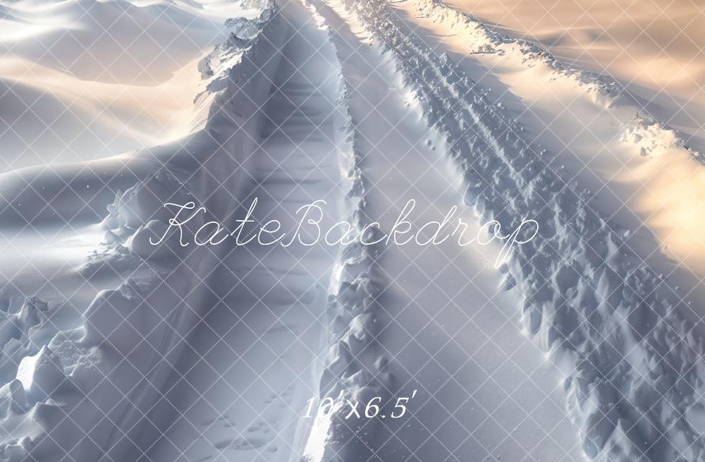 Kate Hiver Neige Route Traces de pneus Sol Toile de fond conçue par Emetselch - Kate Backdrop FR