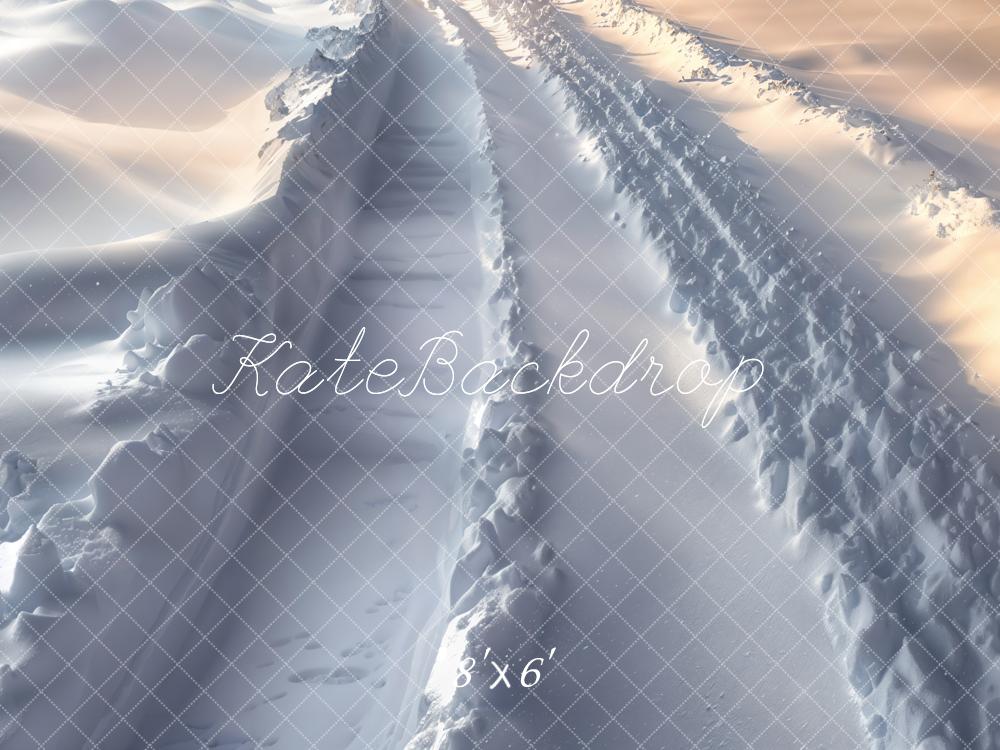 Kate Hiver Neige Route Traces de pneus Sol Toile de fond conçue par Emetselch - Kate Backdrop FR