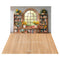 Kate Tournesol Bibliothèque Fenêtre Livres Toile de fond+Plancher en Bois Beige Sol Toile de fond - Kate Backdrop FR