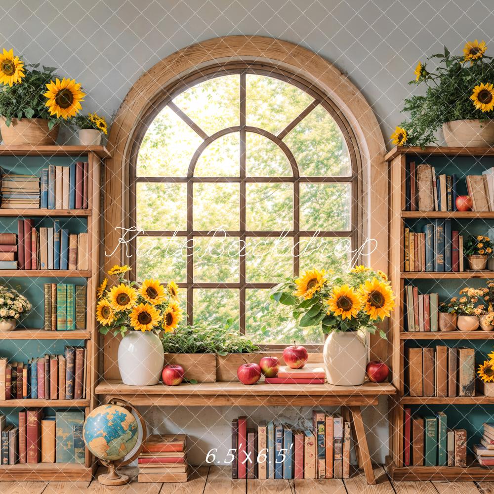 Kate Tournesol Bibliothèque Fenêtre Livres Toile de fond conçue par Emetselch - Kate Backdrop FR