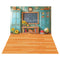 Kate Salle de classe Vintage Tableau noir Toile de fond+Parquet Orange Bois Sol Toile de fond - Kate Backdrop FR