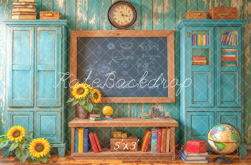 Kate Salle de classe Vintage Tableau noir Toile de fond conçue par Emetselch - Kate Backdrop FR