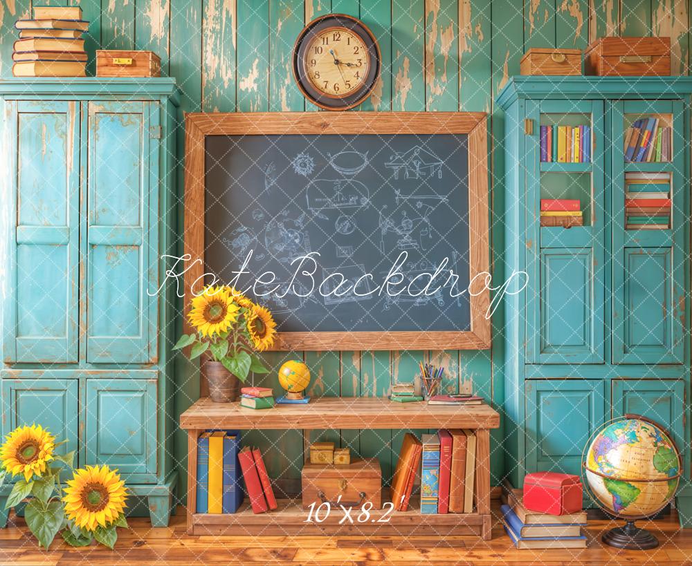 Kate Salle de classe Vintage Tableau noir Toile de fond conçue par Emetselch - Kate Backdrop FR