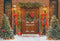 Kate Sapin de Noël Porte Lumières Neige Toile de fond conçue par Emetselch - Kate Backdrop FR