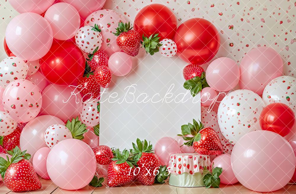 Kate Fraise Ballons Célébration Cake Smash Toile de fond conçue par Emetselch - Kate Backdrop FR