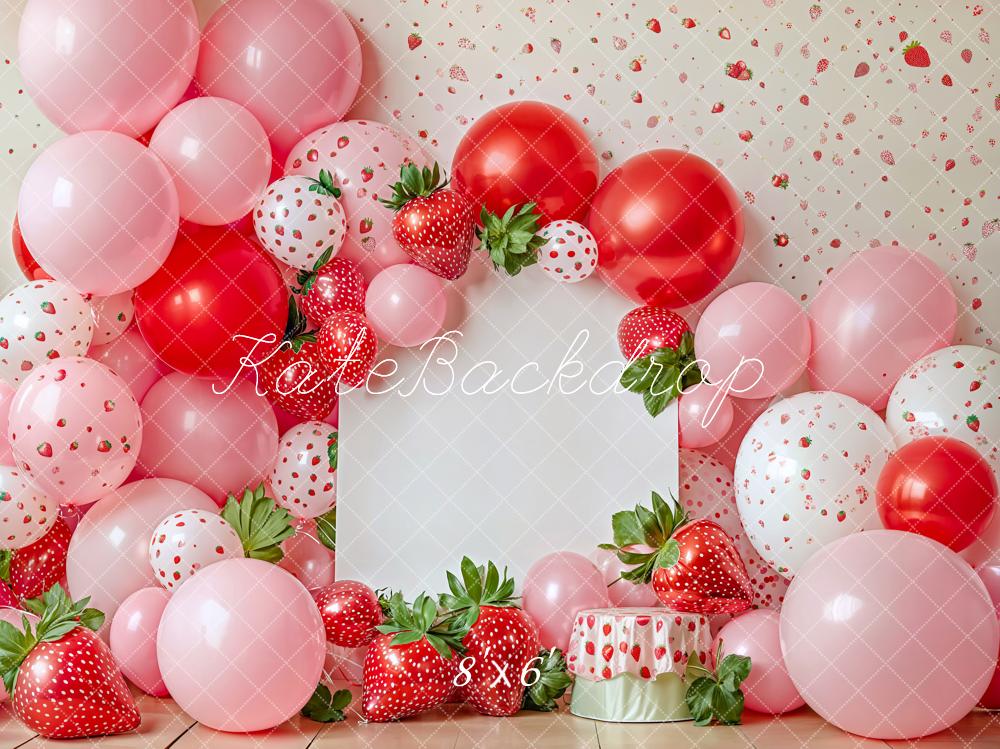 Kate Fraise Ballons Célébration Cake Smash Toile de fond conçue par Emetselch - Kate Backdrop FR