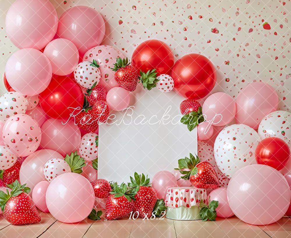Kate Fraise Ballons Célébration Cake Smash Toile de fond conçue par Emetselch - Kate Backdrop FR