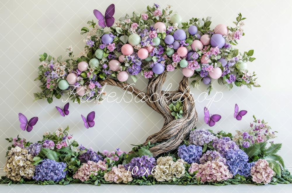 Kate Fleurs Arbre Papillons Printemps Toile de fond conçue par Patty Roberts - Kate Backdrop FR