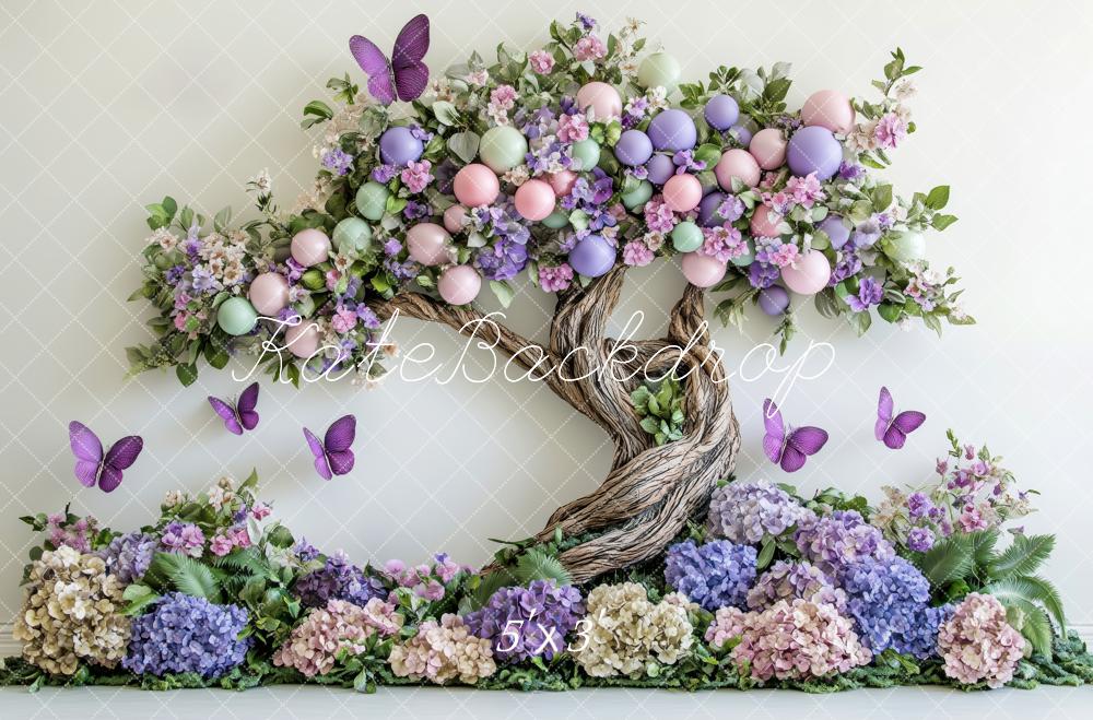 Kate Fleurs Arbre Papillons Printemps Toile de fond conçue par Patty Roberts - Kate Backdrop FR