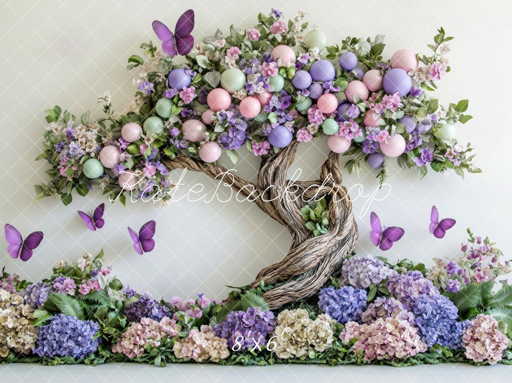 Kate Fleurs Arbre Papillons Printemps Toile de fond conçue par Patty Roberts - Kate Backdrop FR