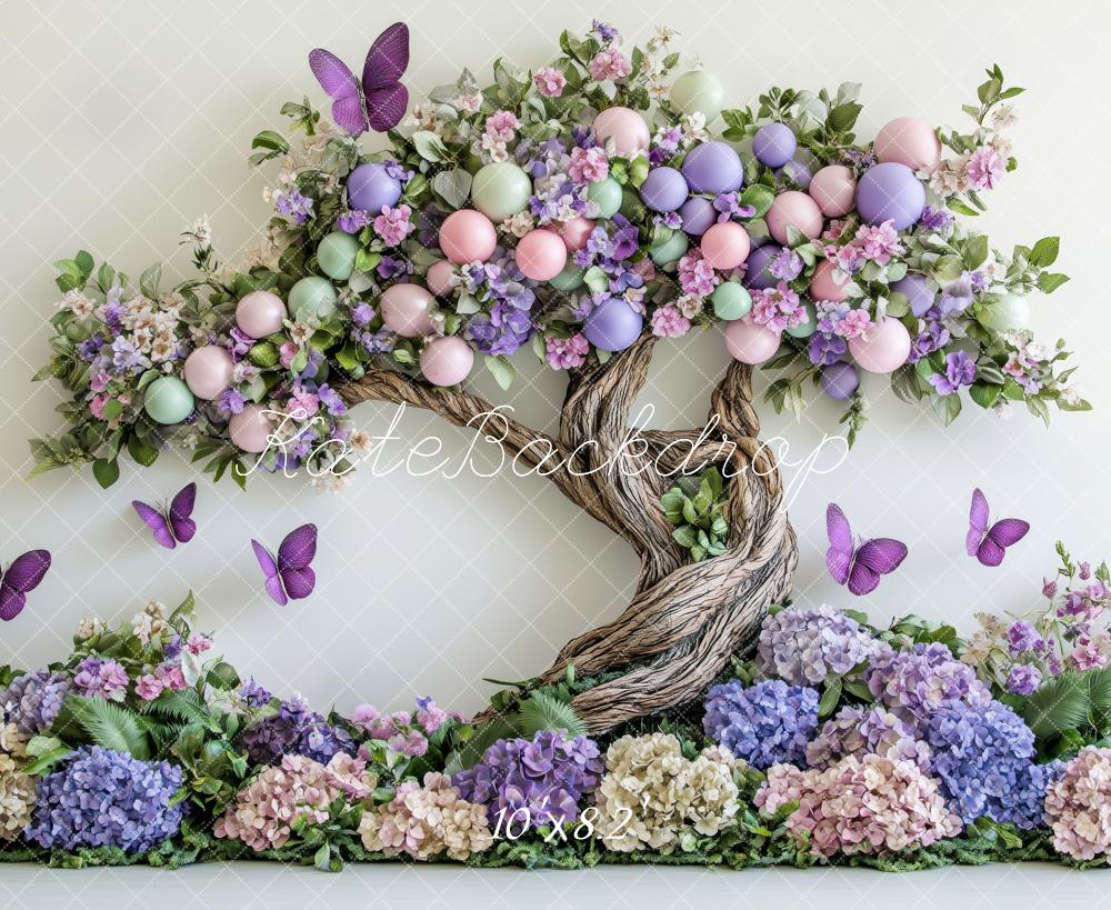 Kate Fleurs Arbre Papillons Printemps Toile de fond conçue par Patty Roberts - Kate Backdrop FR