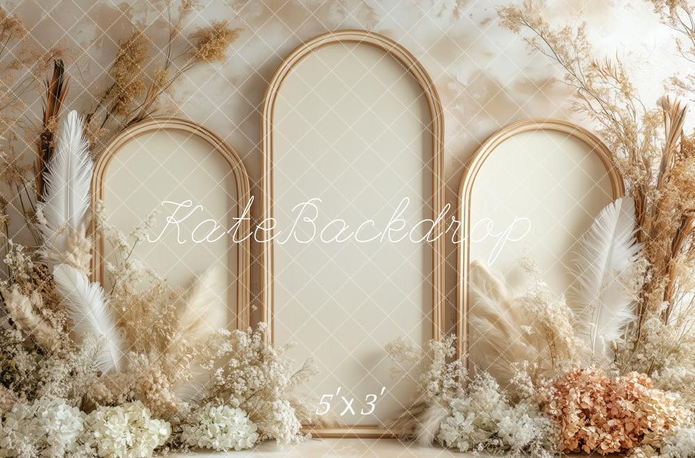 Kate Bohème Beige Fête des Mères Arche Toile de fond conçue par Patty Roberts - Kate Backdrop FR