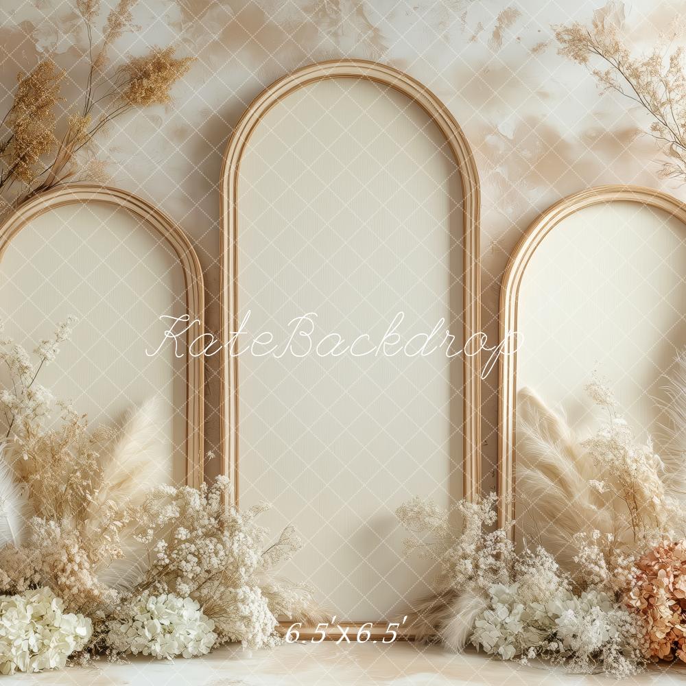 Kate Bohème Beige Fête des Mères Arche Toile de fond conçue par Patty Roberts - Kate Backdrop FR
