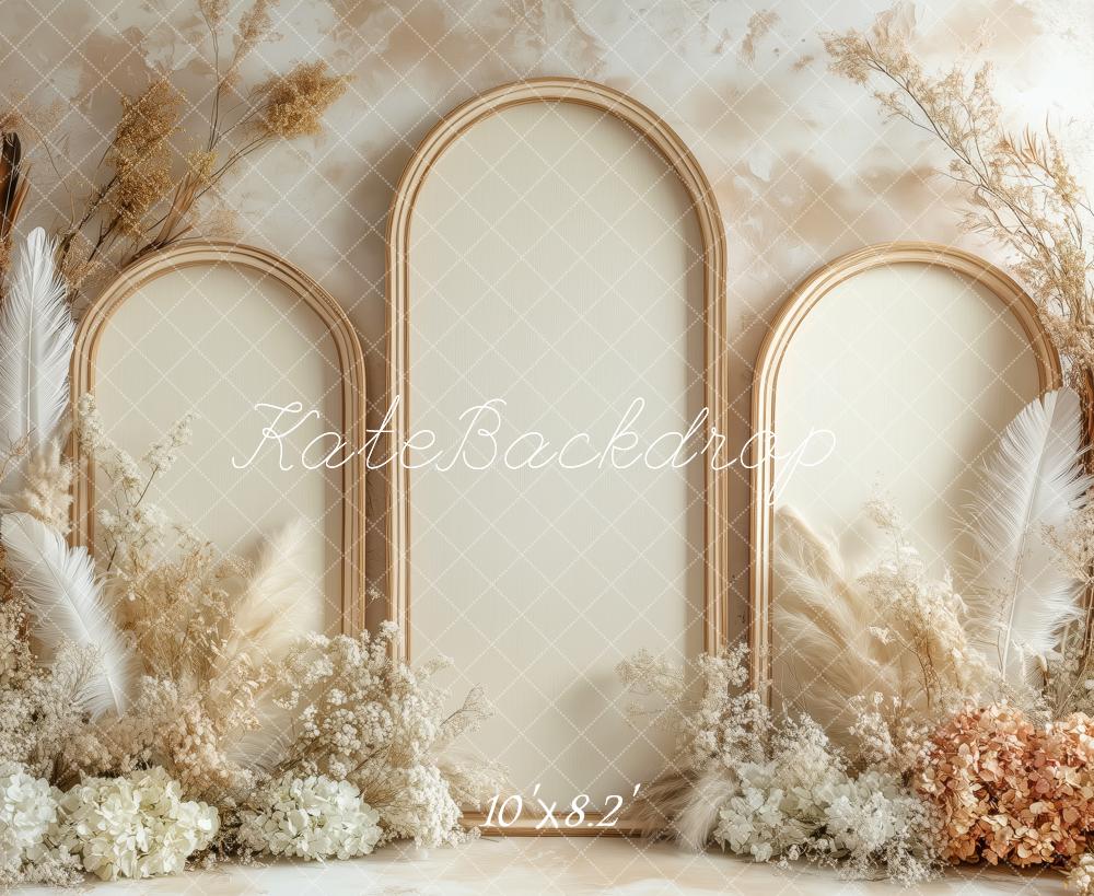 Kate Bohème Beige Fête des Mères Arche Toile de fond conçue par Patty Roberts - Kate Backdrop FR