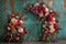 Kate Fleurs Rouge Rustique Mur en Bois Toile de fond conçue par Patty Roberts - Kate Backdrop FR