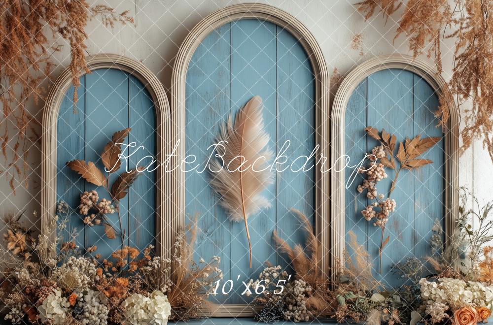 Kate Bohème Arche Bleu Fête des Mères Toile de fond conçue par Patty Roberts - Kate Backdrop FR