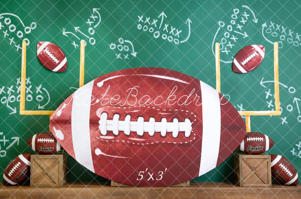 Kate Sports Football Tableau noir Toile de fond conçue par Megan Leigh - Kate Backdrop FR