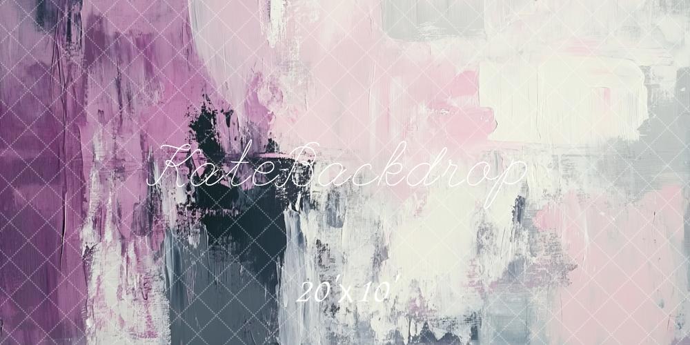 Kate Abstrait Violet Gris Peinture Toile de fond conçue par Lidia Redekopp - Kate Backdrop FR