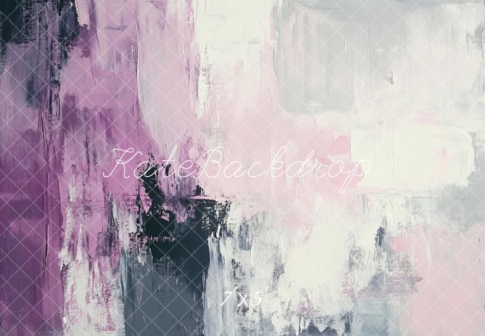 Kate Abstrait Violet Gris Peinture Toile de fond conçue par Lidia Redekopp - Kate Backdrop FR