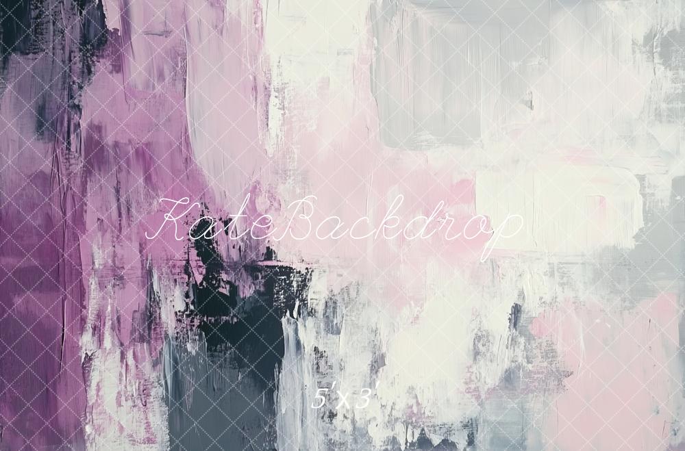 Kate Abstrait Violet Gris Peinture Toile de fond conçue par Lidia Redekopp - Kate Backdrop FR