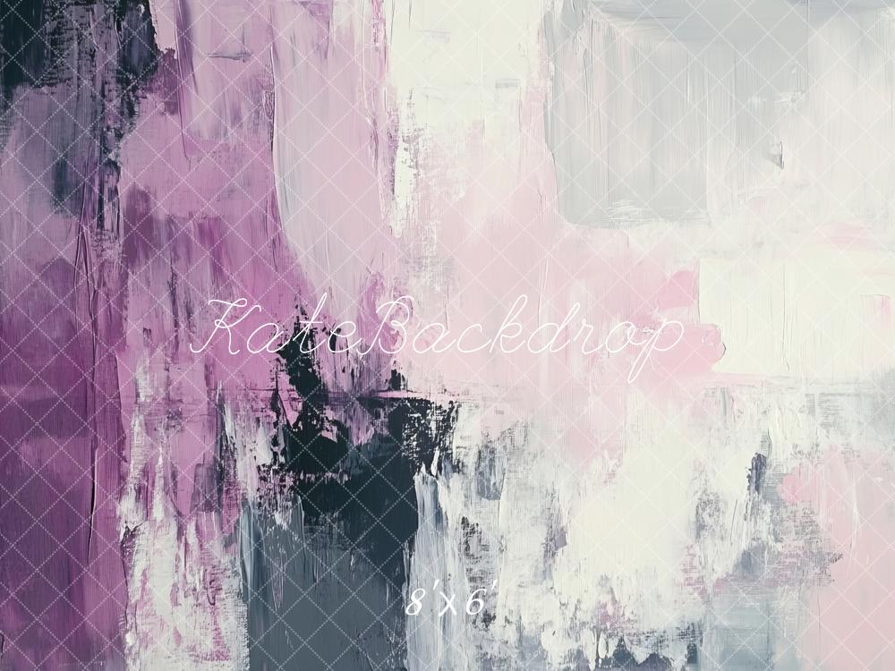 Kate Abstrait Violet Gris Peinture Toile de fond conçue par Lidia Redekopp - Kate Backdrop FR