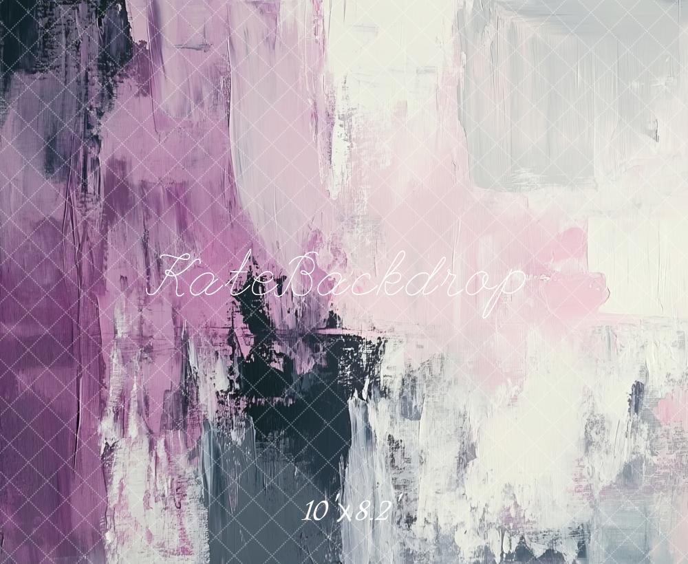 Kate Abstrait Violet Gris Peinture Toile de fond conçue par Lidia Redekopp - Kate Backdrop FR