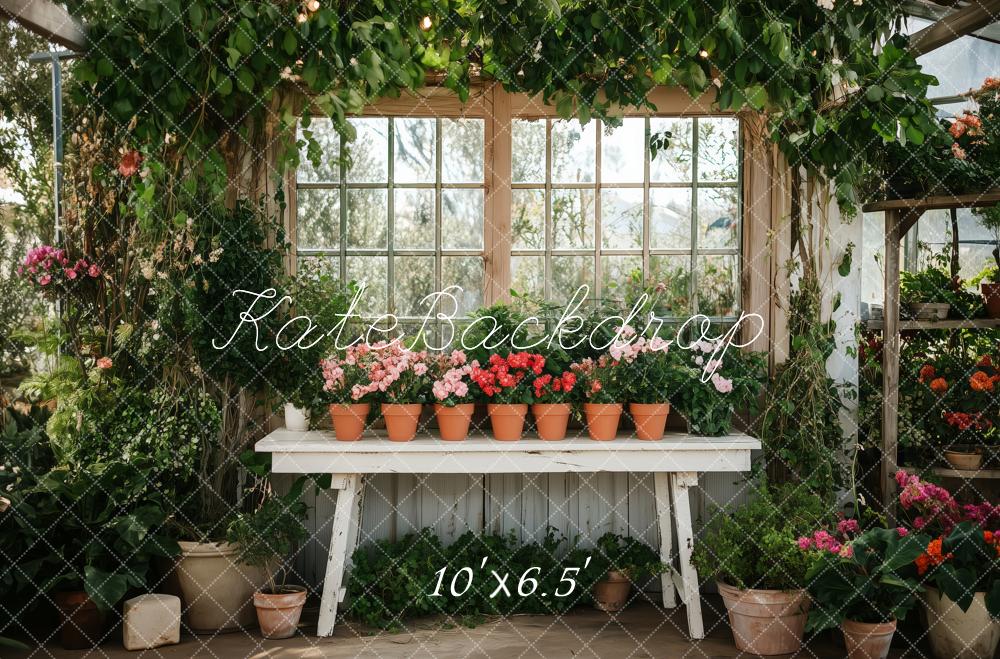 Kate Printemps Fleurs Serre Jardin Toile de fond conçue par Patty Roberts - Kate Backdrop FR