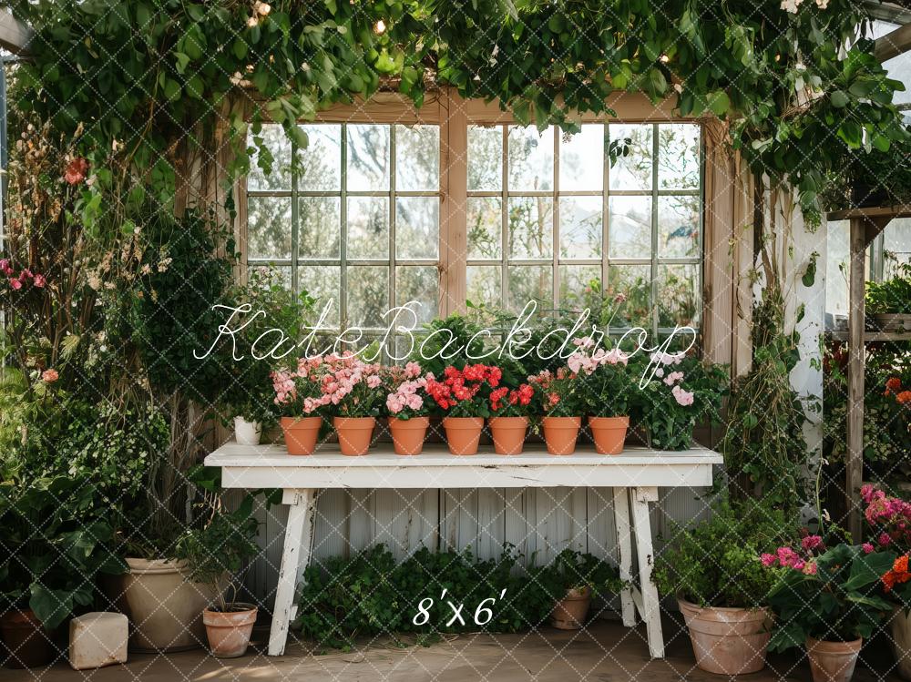 Kate Printemps Fleurs Serre Jardin Toile de fond conçue par Patty Roberts - Kate Backdrop FR