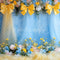 Kate Printemps Fleurs Nœud Jaune Bleu Toile de fond conçue par Patty Roberts - Kate Backdrop FR