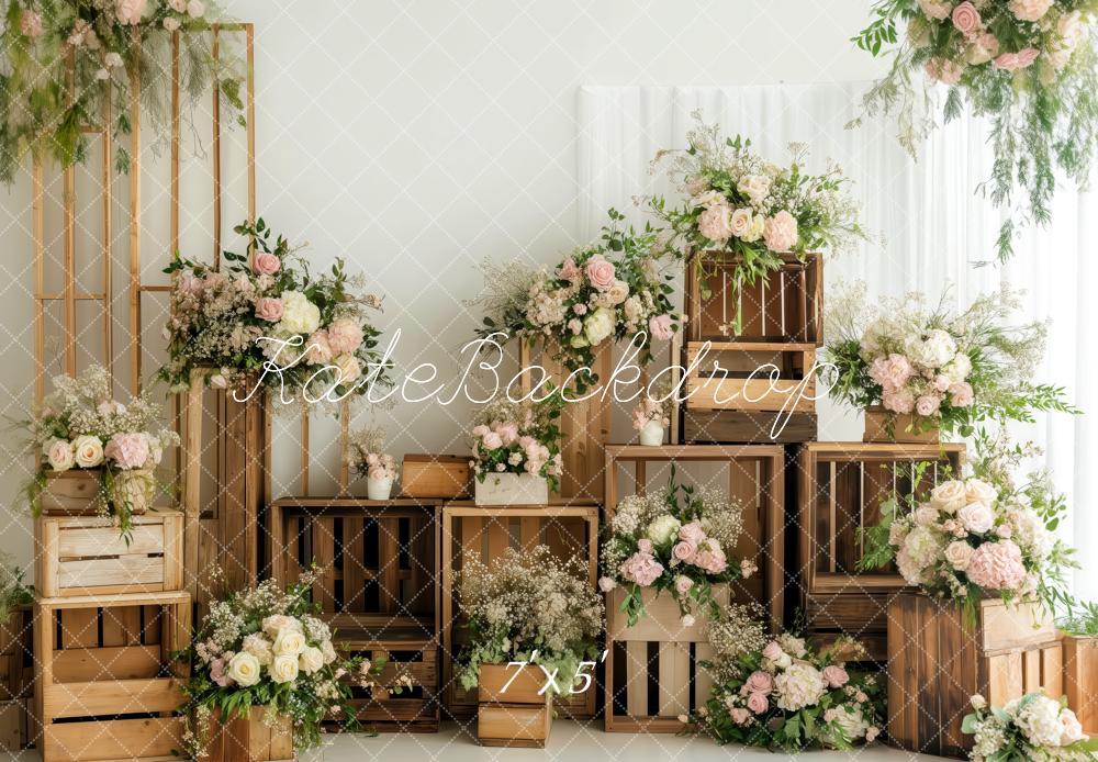 Kate Printemps Fleur Caisses en Bois Toile de fond conçue par Patty Roberts - Kate Backdrop FR