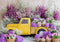 Kate Pâques Camion Jaune Fleurs Toile de fond conçue par Patty Roberts - Kate Backdrop FR