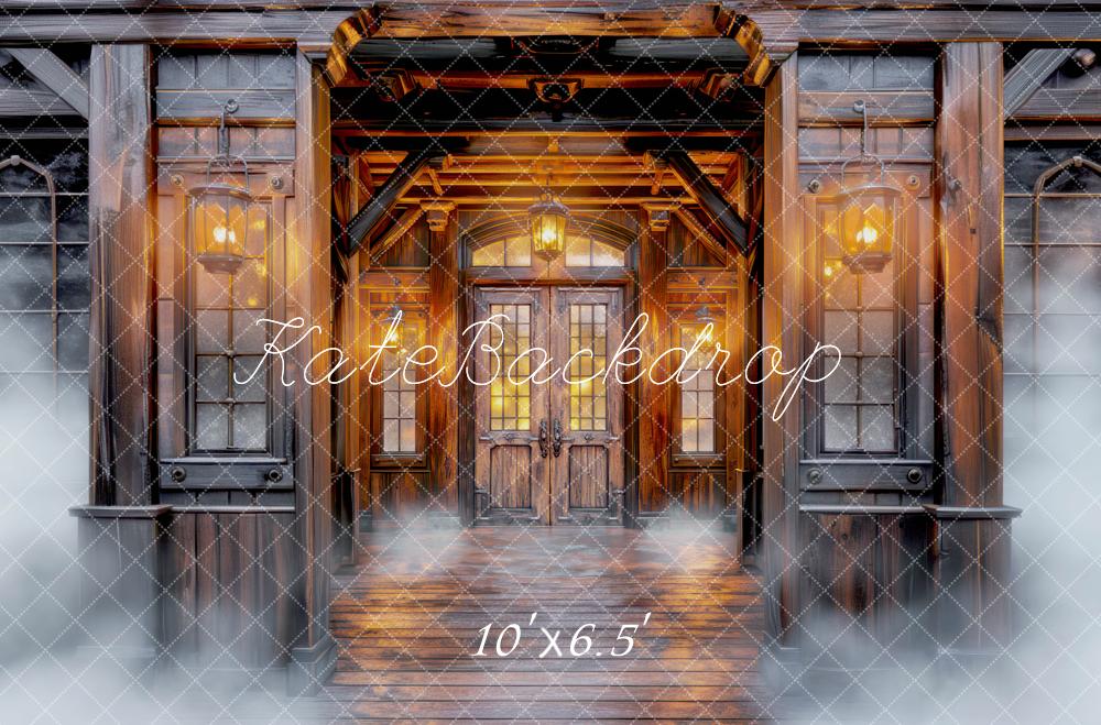 Kate Maison en bois Brouillard Entrée Vintage Toile de fond conçue par Mini MakeBelieve - Kate Backdrop FR