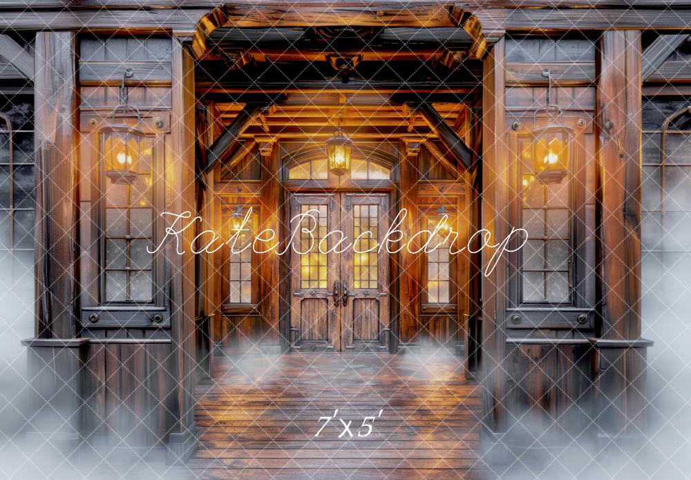 Kate Maison en bois Brouillard Entrée Vintage Toile de fond conçue par Mini MakeBelieve - Kate Backdrop FR