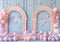 Kate Anniversaire Pastel Ballon Arche Papillons Toile de fond conçue par Mini MakeBelieve - Kate Backdrop FR