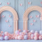 Kate Anniversaire Pastel Ballon Arche Papillons Toile de fond conçue par Mini MakeBelieve - Kate Backdrop FR