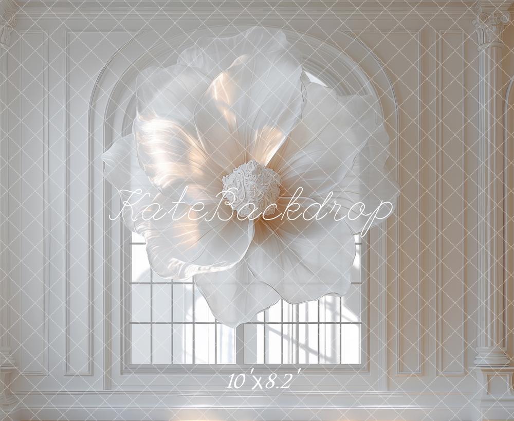 Kate Fleur Blanc Mur Rétro Fenêtre Élégant Toile de fond conçue par Mini MakeBelieve - Kate Backdrop FR