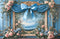 Kate Printemps Fleurs Nœud Bleu Cadre Toile de fond conçue par Chain Photographie - Kate Backdrop FR