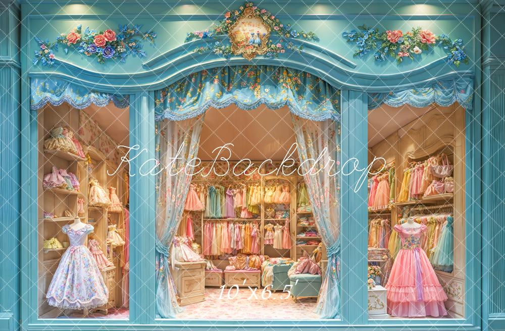 Kate Chambre Bleu Rétro Robes Filles Toile de fond conçue par Chain Photographie - Kate Backdrop FR