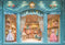 Kate Chambre Bleu Rétro Robes Filles Toile de fond conçue par Chain Photographie - Kate Backdrop FR
