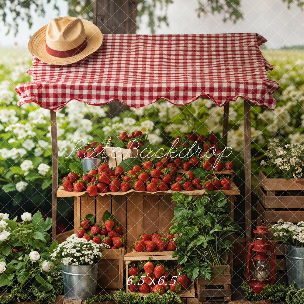 Kate Été Stand de Fraises Fleurs Toile de fond conçue par Emetselch - Kate Backdrop FR