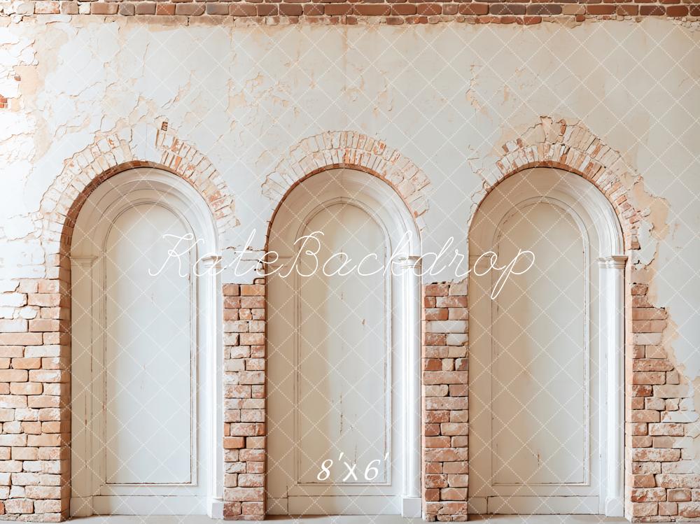 Kate Mur de briques Arche Blanc Vintage Toile de fond conçue par Emetselch - Kate Backdrop FR
